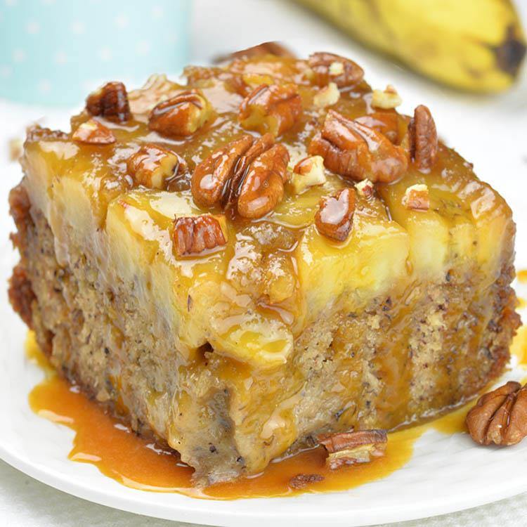 Upside Down Caramel Banana Cake - Cooking TV Recipes