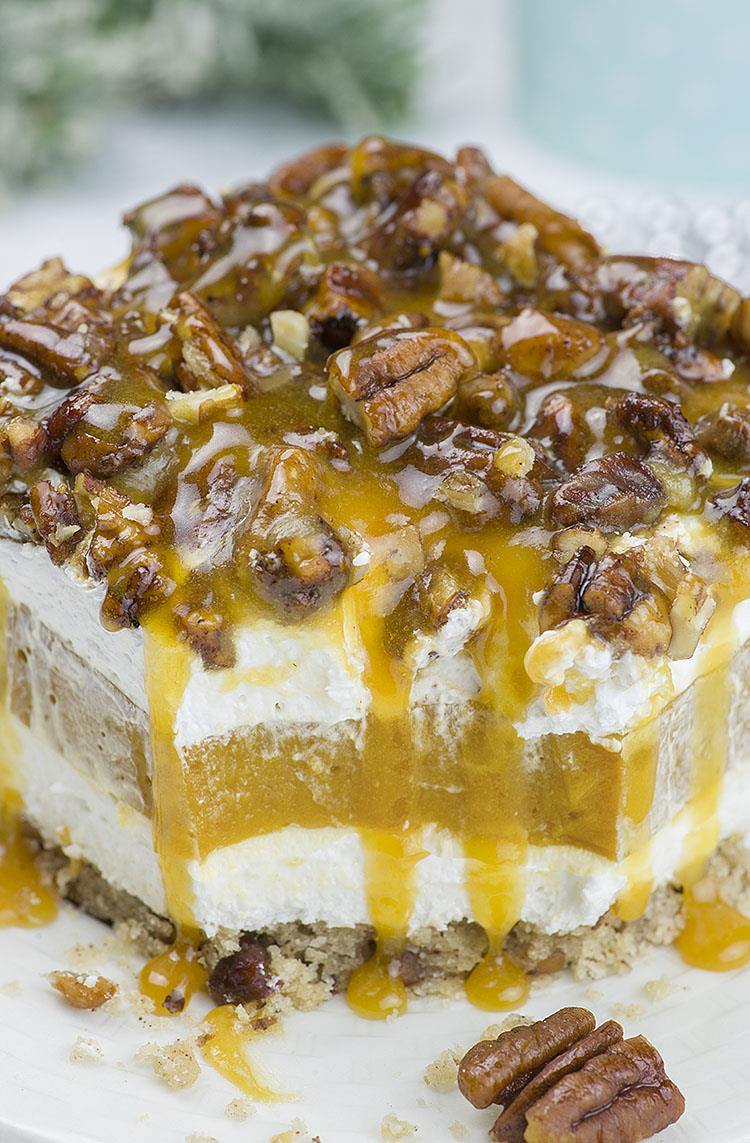 Caramel Pecan Lasagna | Layered Christmas Dessert Recipe ...