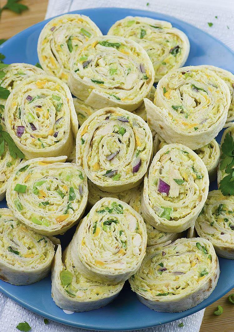 Chicken Avocado Salad Roll Ups are great appetizers for a party, healthy lunch for kids or light and easy dinner for whole family. It’s easy, make ahead recipe and freeze well.