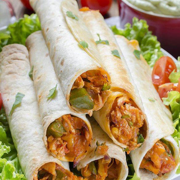 Easy Chicken Taquitos Recipe | Homemade Chicken Wraps with Avocado