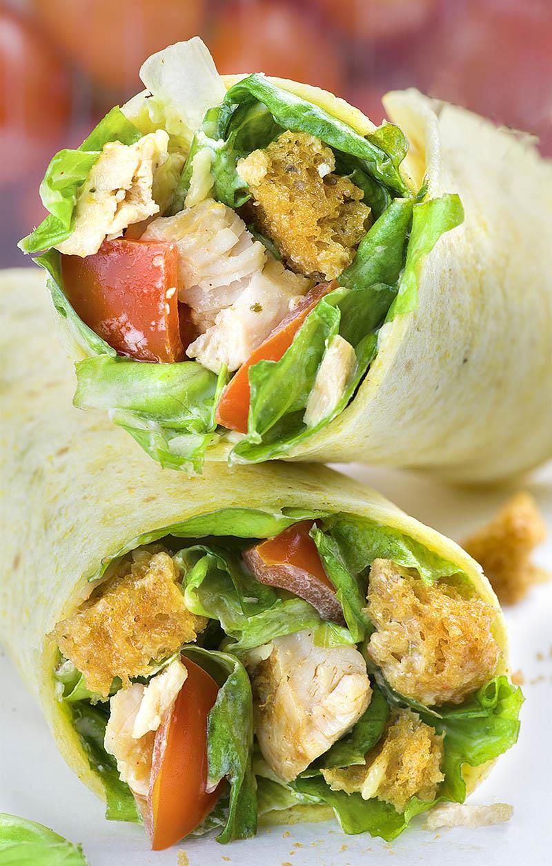 Chicken Caesar Salad Wraps | A Healthy Chicken Lunch or Dinner Recipe