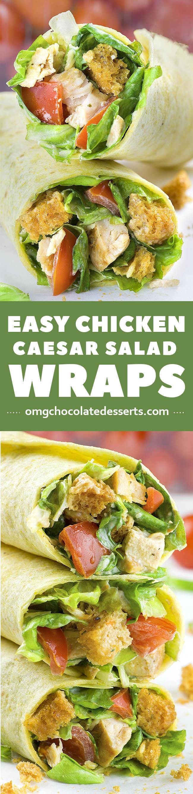 Chicken Caesar Salad Wraps are quick and easy chicken recipe that will show you how to turn healthy chicken salad into the best homemade weeknight dinner.