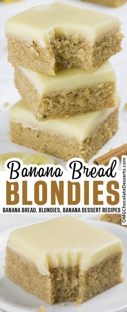 Banana Bread Blondies | A Blondie Bar Recipe With Brown Butter Frosting