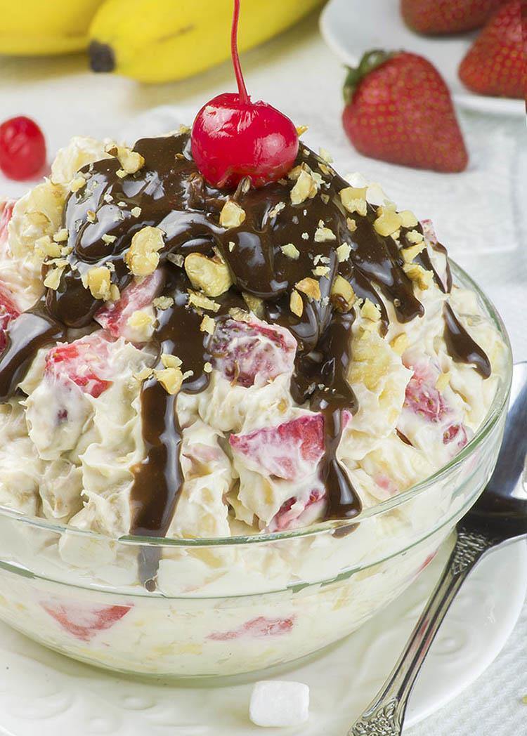 Banana Split Dessert Salad A Fruit Salad Banana Split Sundae Recipe