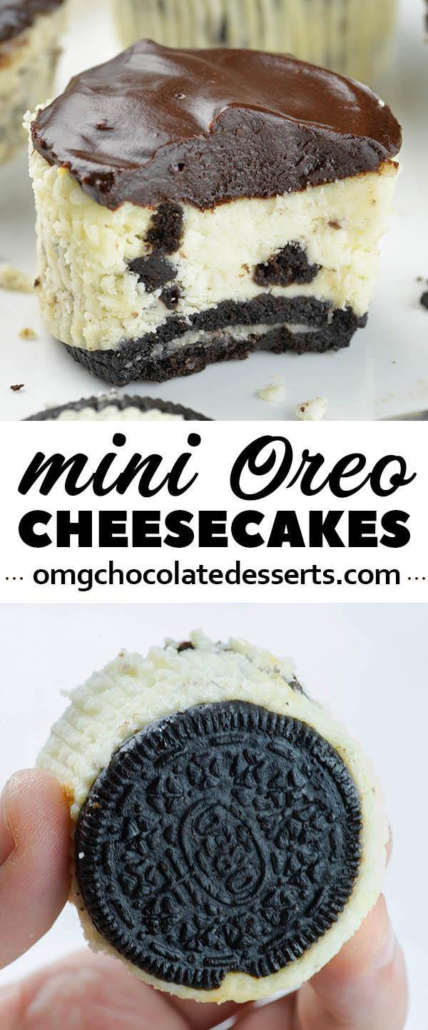 Mini Oreo Cheesecakes is simple and easy recipes with only a few ingredients for delicious bite-sized Oreo cheesecake with a thick layer of silky ganache on top.