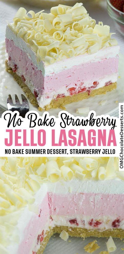 No Bake Strawberry Jello Lasagna- Strawberry Cheesecake Lasagna With ...