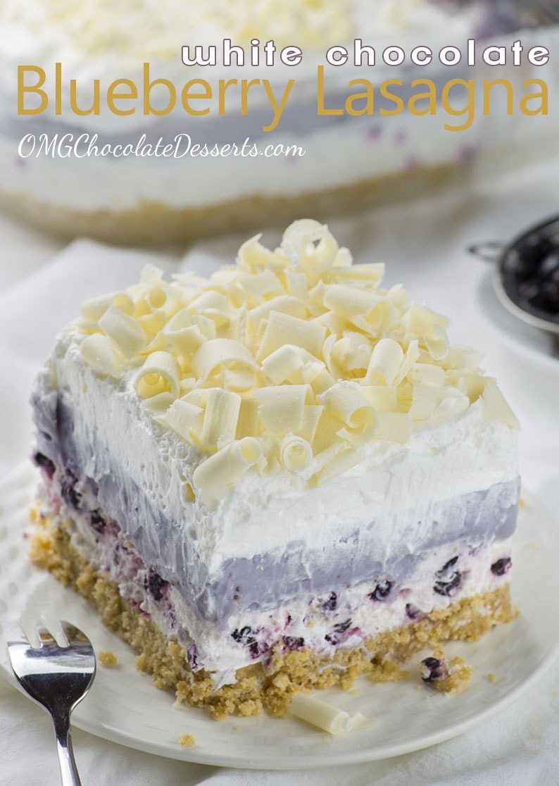 White Chocolate Blueberry Lasagna is perfect summer dessert recipe- light, easy and no oven required!!!