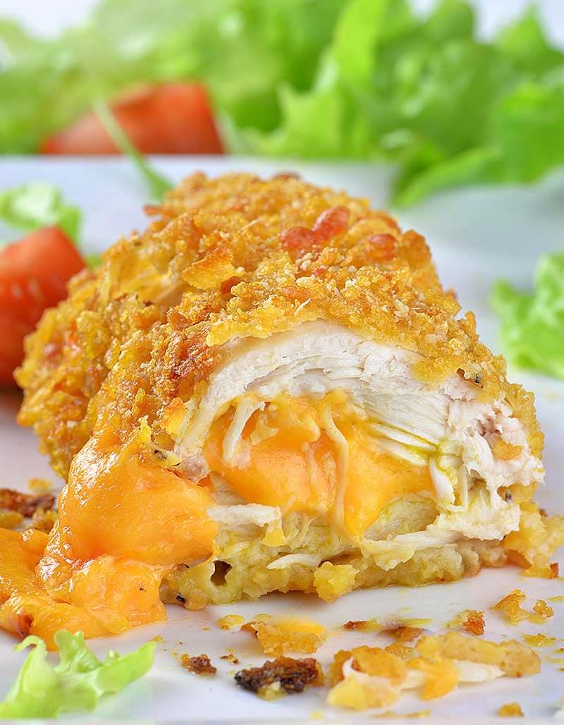 Crispy Baked Parmesan Chicken | Chicken Stuffed With Cheddar Cheese