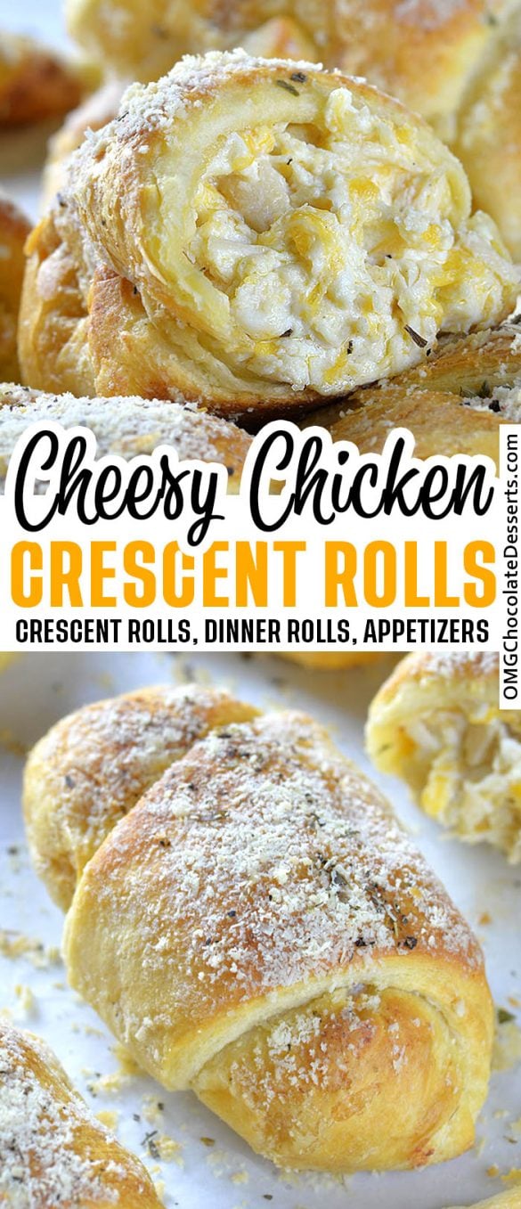 Cheesy Chicken Crescent Dinner Rolls | Easy Chicken Dinner Roll Recipe