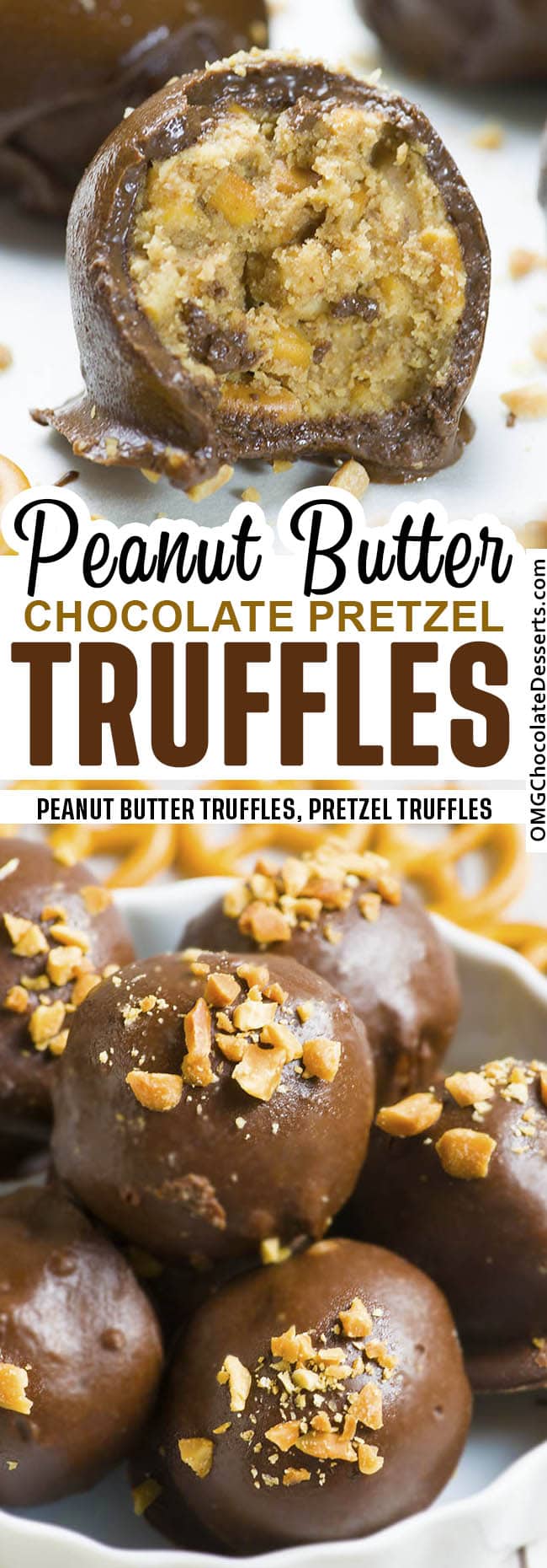 Chocolate Peanut Butter Pretzel Truffles
