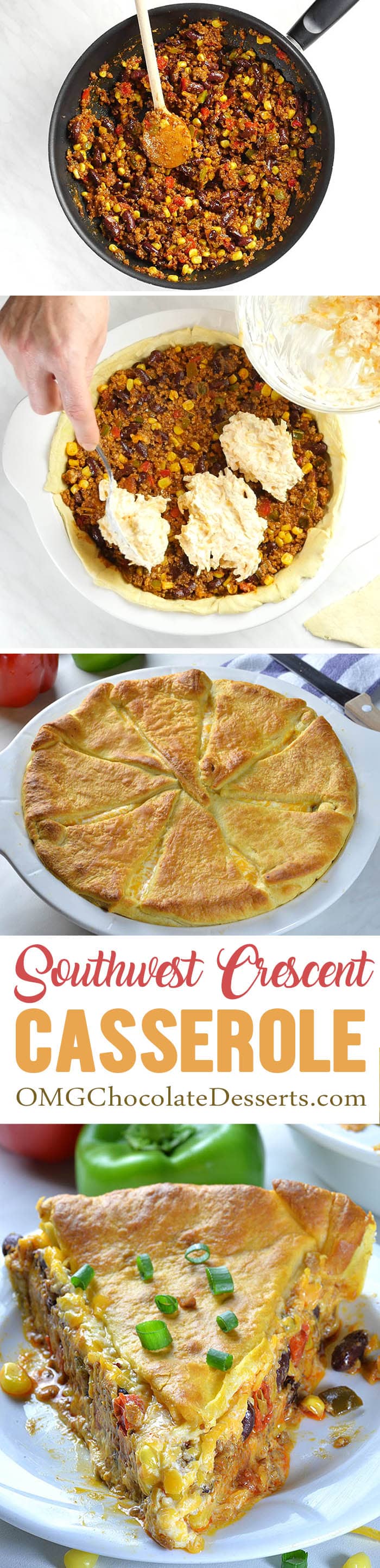 Southwest Crescent Casserole is meal-in-one. It has meat and veggies, and that’s all packed in one delicious dish.