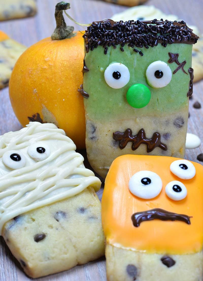 Halloween Monsters Shortbread Cookies OMG Chocolate Desserts