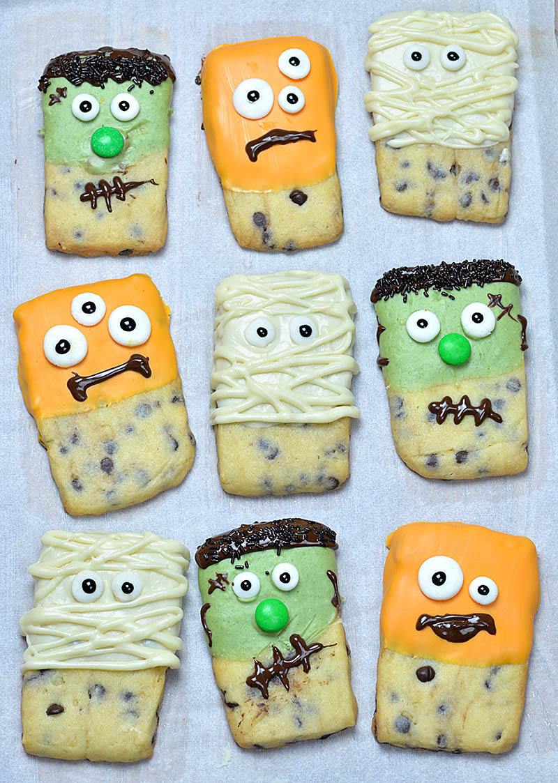 Halloween Monsters Shortbread Cookies 