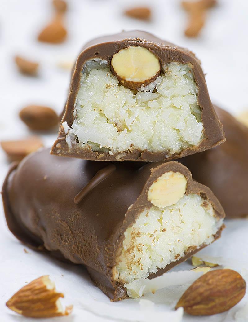 Chocolate Coconut Candy Bars Homemade Almond Joy Bars