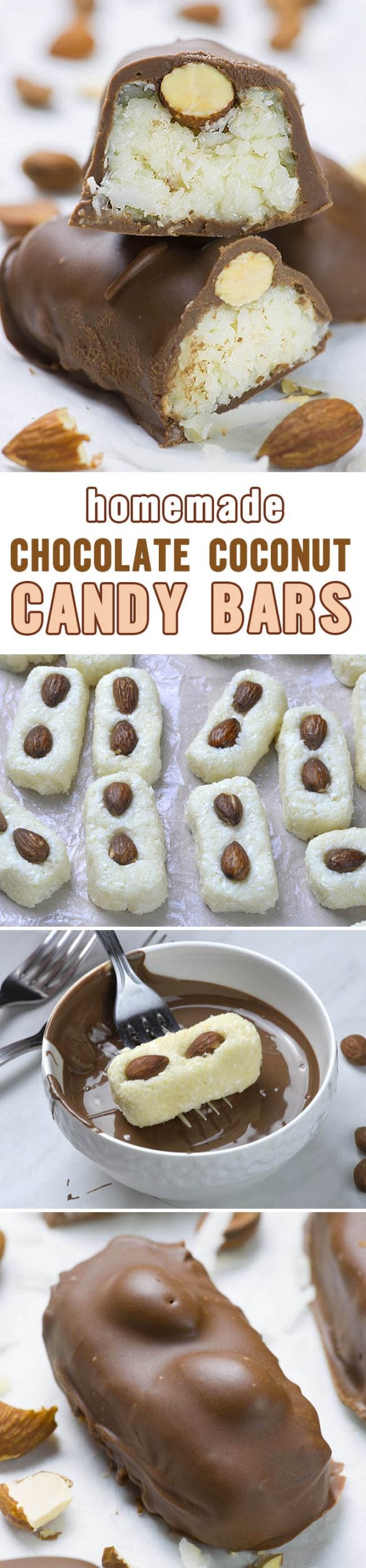 Chocolate Coconut Candy Bars Homemade Almond Joy Bars