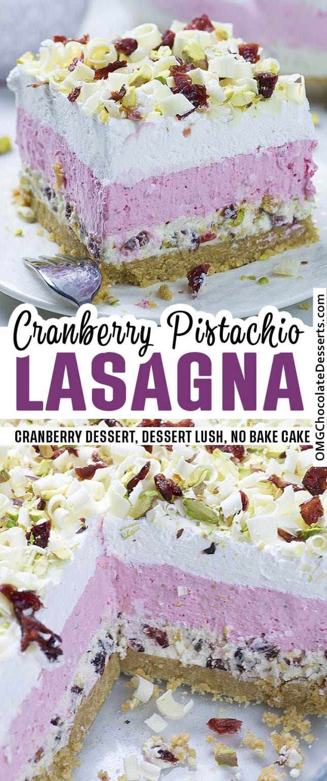 Cranberry Pistachio Lasagna A Layered Cranberry Cake Dessert Recipe
