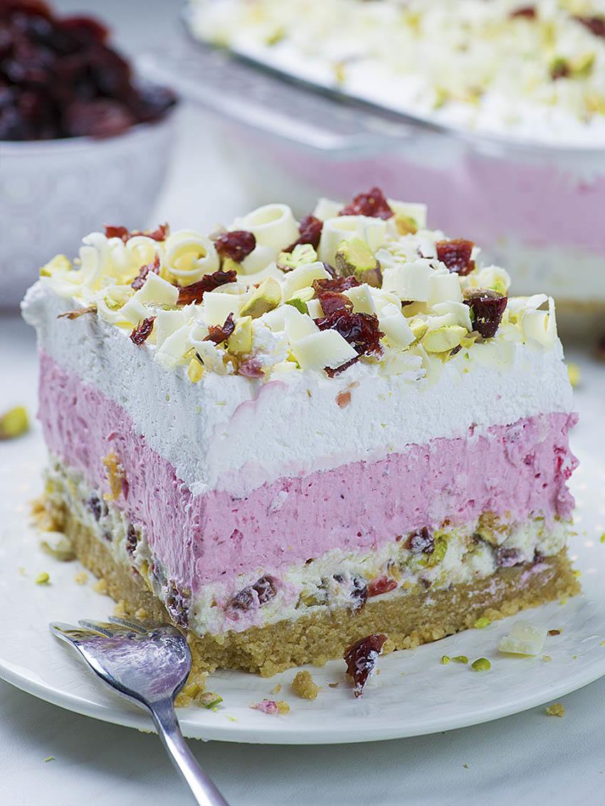 Cranberry Pistachio Lasagna | A Layered Cranberry Cake ...