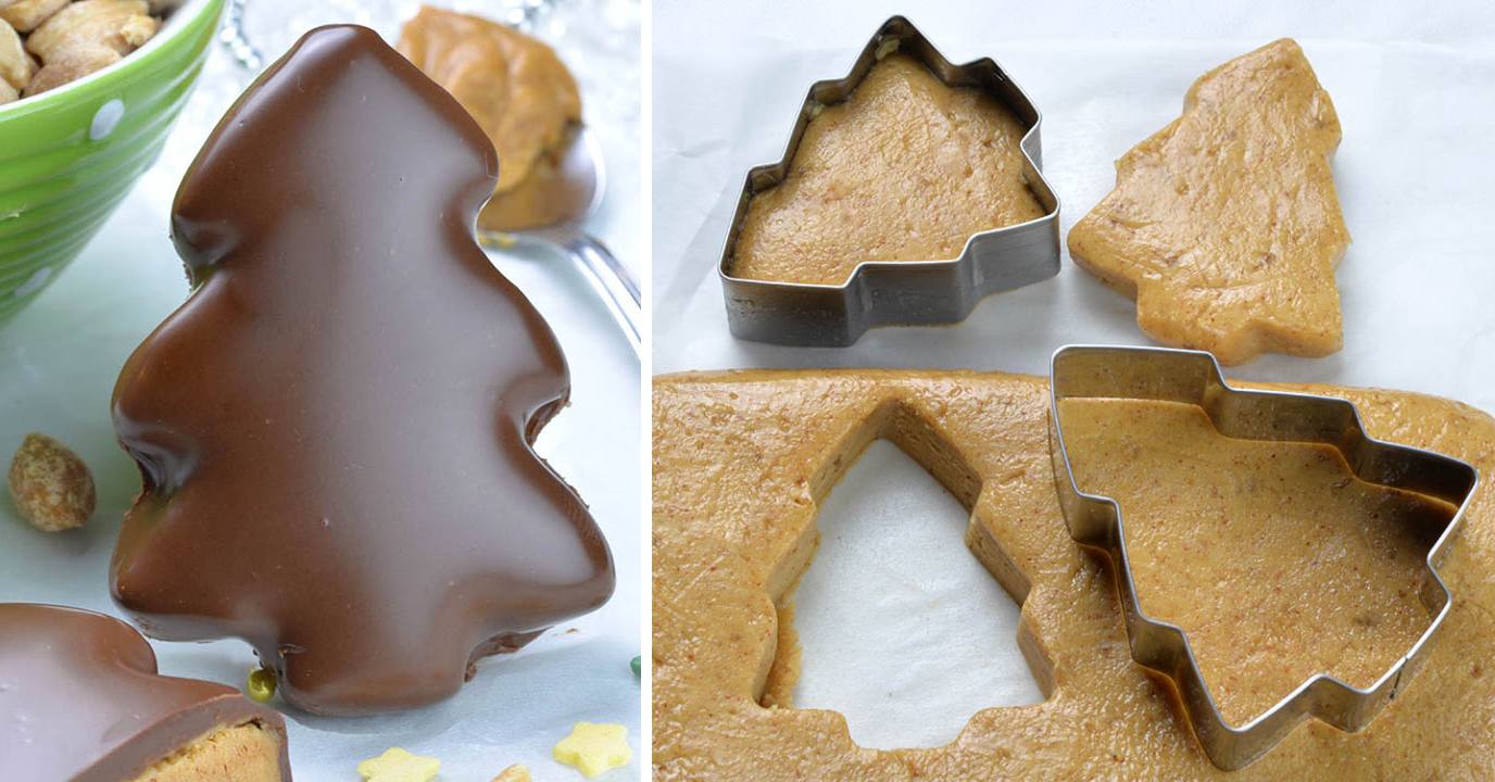 Chocolate Peanut Butter Christmas Trees - Baking with Blondie