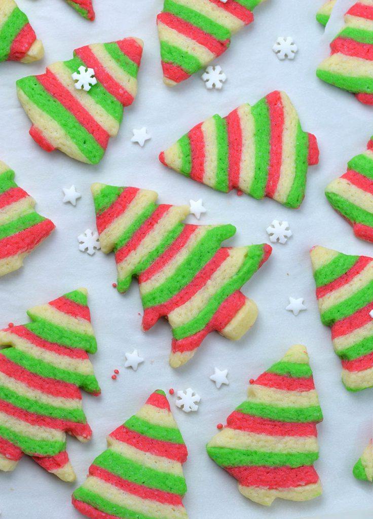 Christmas Sugar Cookies Festive Red and Green Striped Sugar Cookies