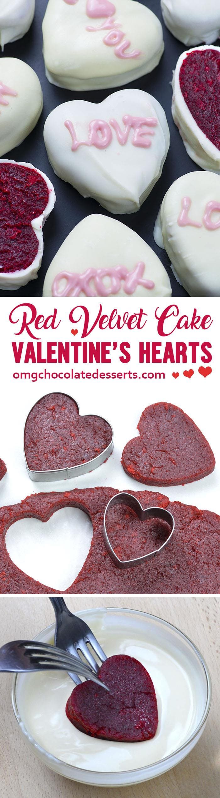 Red Velvet Cake Valentine's Hearts | Cute Valentine's Day Dessert Recipe