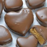 Bunch of chocolate peanut butter Valentine's hearts