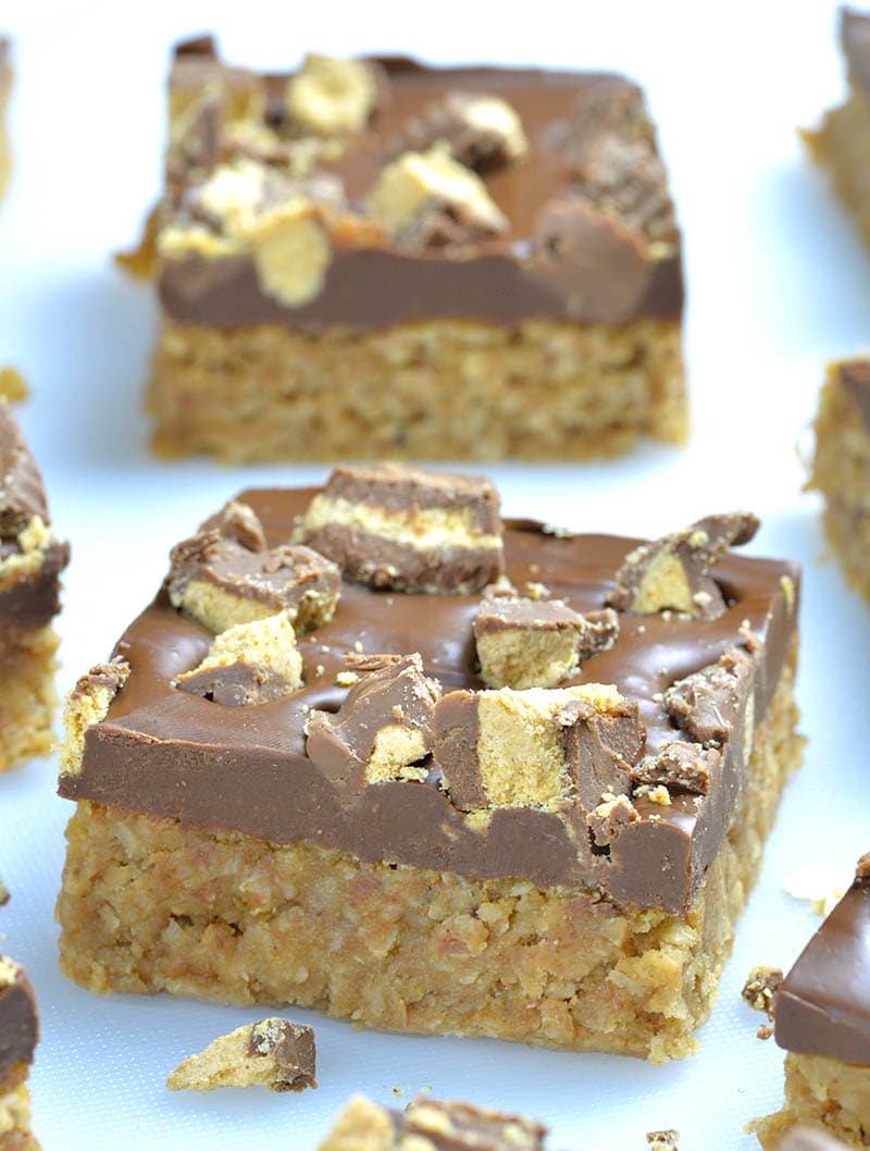 Chocolate Peanut Butter Oatmeal Bars | Peanut Butter ...