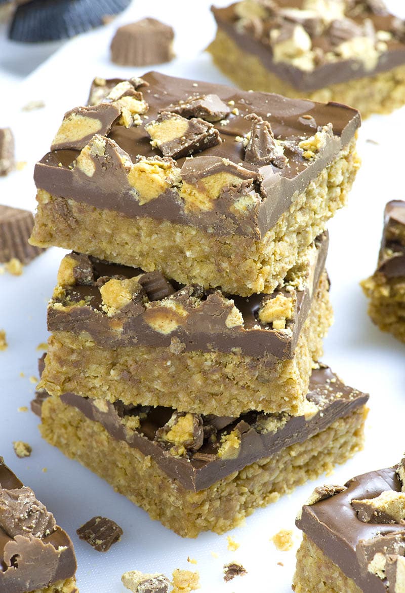 Chocolate Peanut Butter Oatmeal Bars | Peanut Butter ...