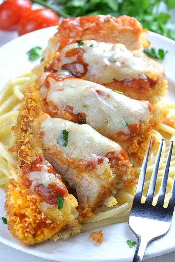 Baked Chicken Parmesan Easy Breaded Chicken Parmesan with Pasta