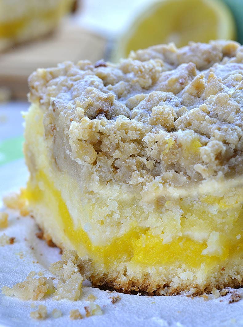 Big piece of Lemon Coffee Cake.