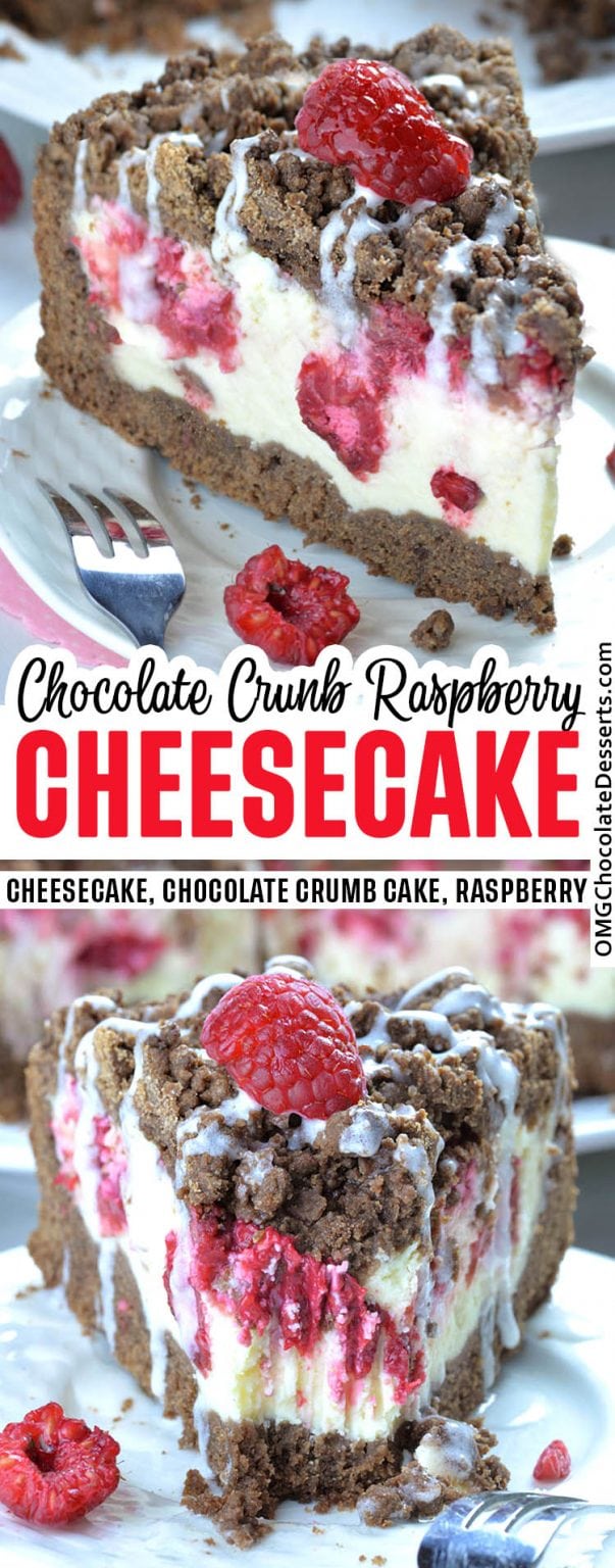 Chocolate Raspberry Cheesecake Crumb Cake OMG Chocolate Desserts