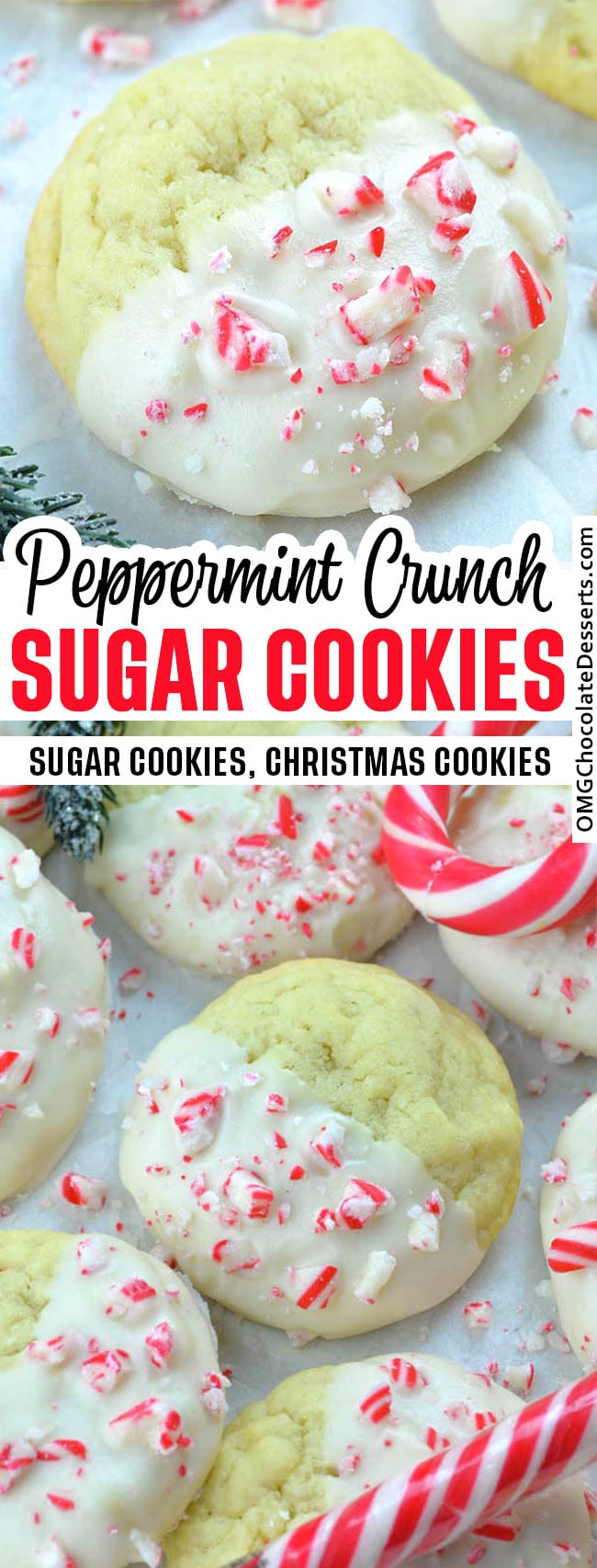 Peppermint Crunch Sugar Cookies