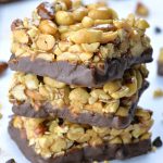 Stack of homemade protein bars