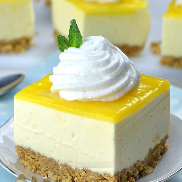 No Bake Lemon Cheesecake Bars | Easy Lemon Bars