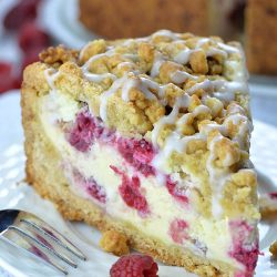 Raspberry Cheesecake Crumb Cake | Two Easy Desserts In One!