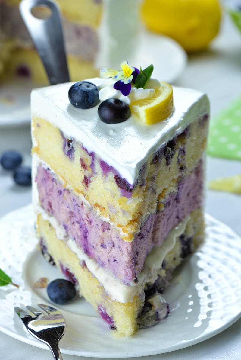 Lemon Blueberry Cheesecake Cake Recipe  OMG Chocolate Desserts