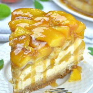 Peach Cobbler Cheesecake | A Cheesecake Recipe with Fresh Peaches