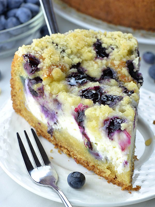 Lemon and Blueberry Layer Cake + Cream Cheese Frosting - The Polka Dotter