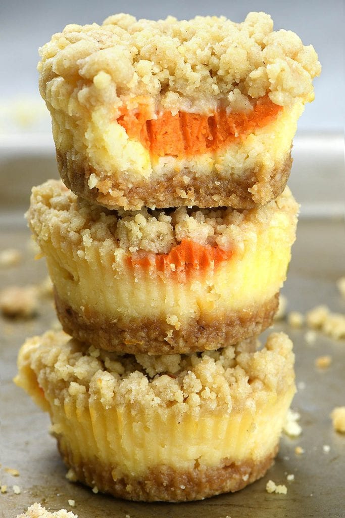 Mini Pumpkin Cheesecakes are a must on fall baking list this year!