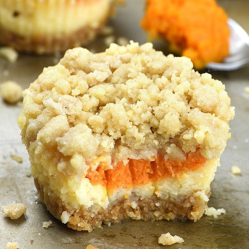 Mini Pumpkin Cheesecakes are a must on fall baking list this year!