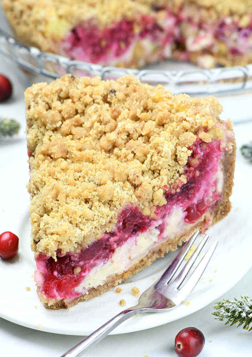 Cranberry Cheesecake Pie is a fun twist on classic desserts! It’s a delicious layered dessert that combines cheesecake, cranberry sauce, and cinnamon sugar cookie.