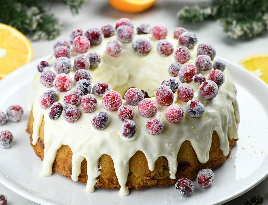 Sparkling Cranberry White Chocolate Bundt Cake | Life Love & Sugar