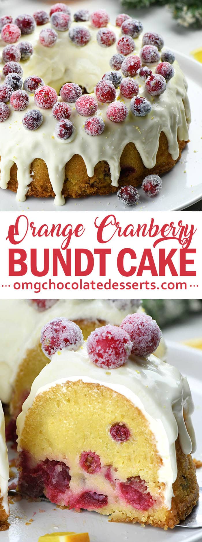 Swirled Orange Cheesecake Cranberry Orange Bundt Cake