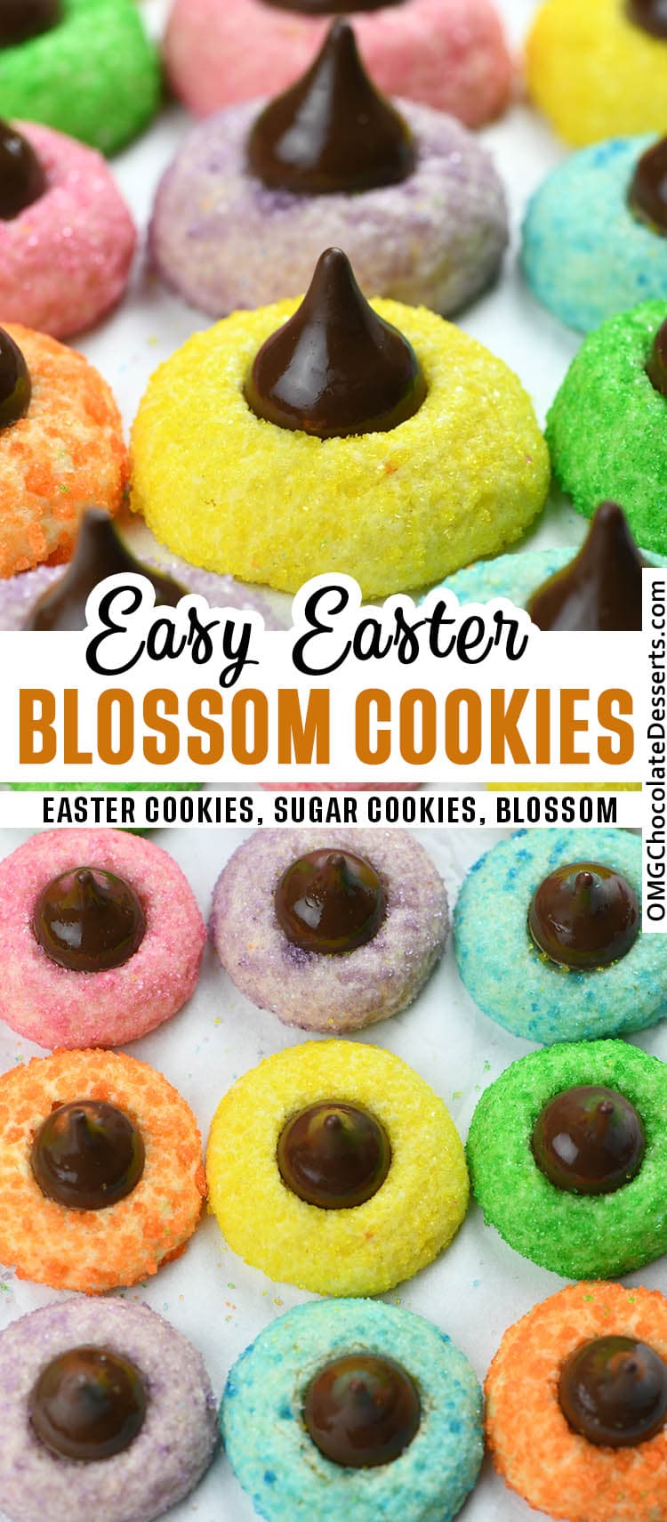 Two different images of Easter Blossom Cookies .