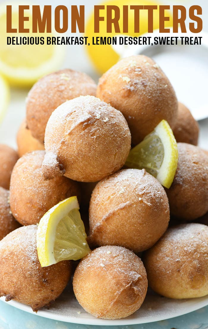 Lemon Fritters with title text on the top.