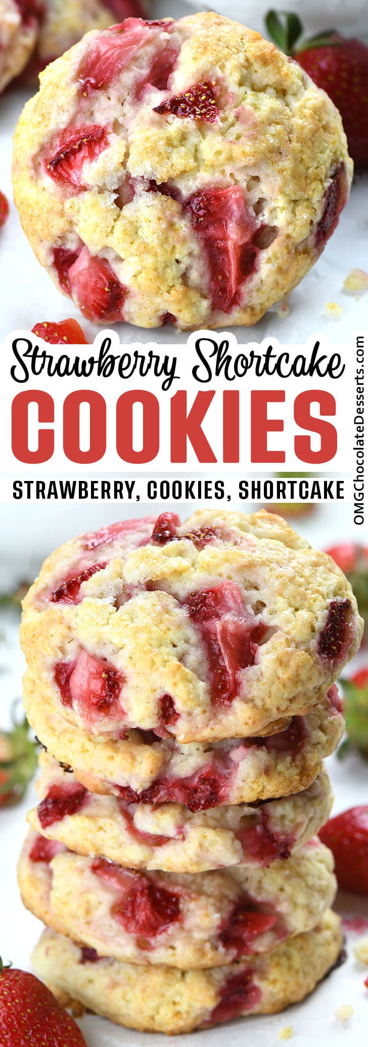 Two different images of Strawberry Shortcake Cookies