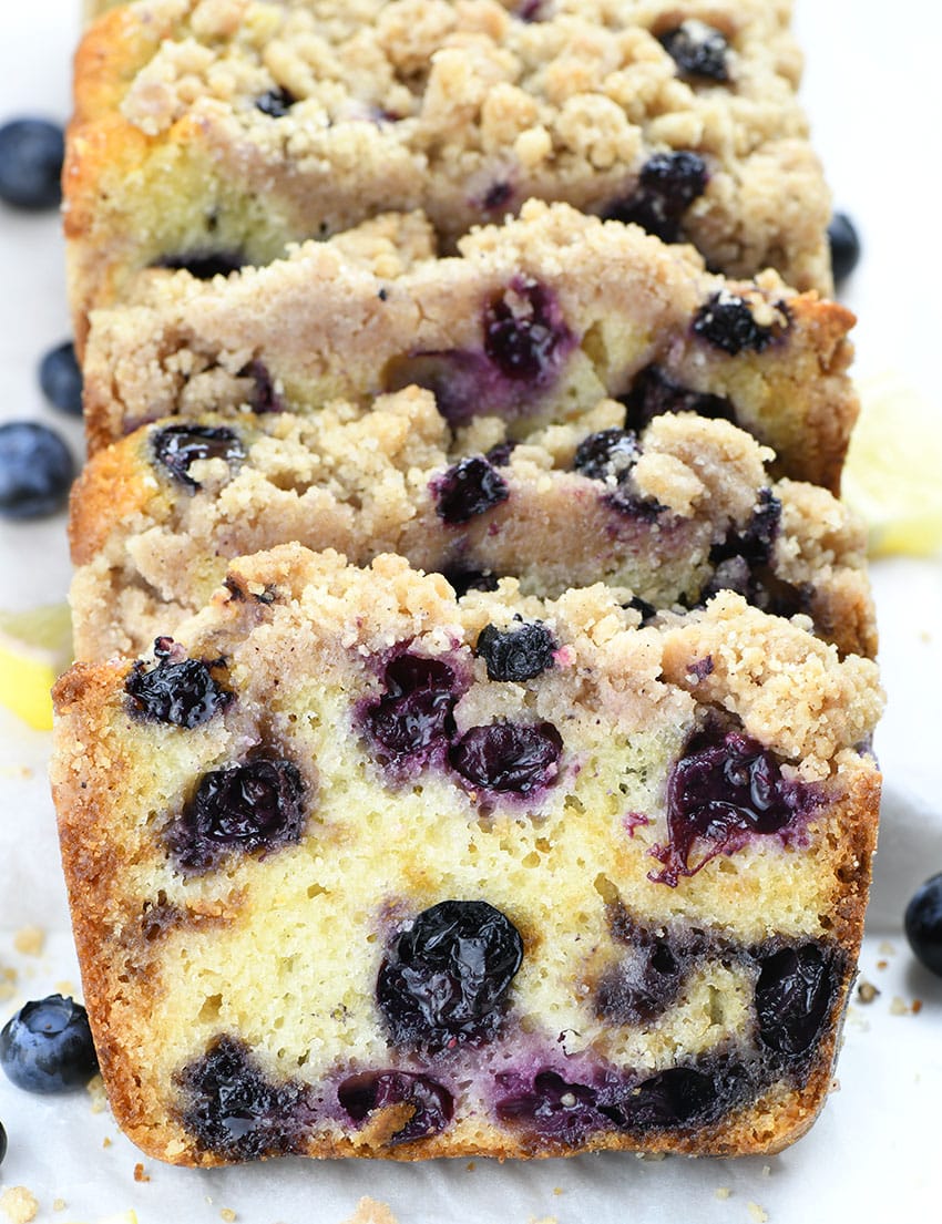 Lemon Blueberry Bread - couple of pieces.