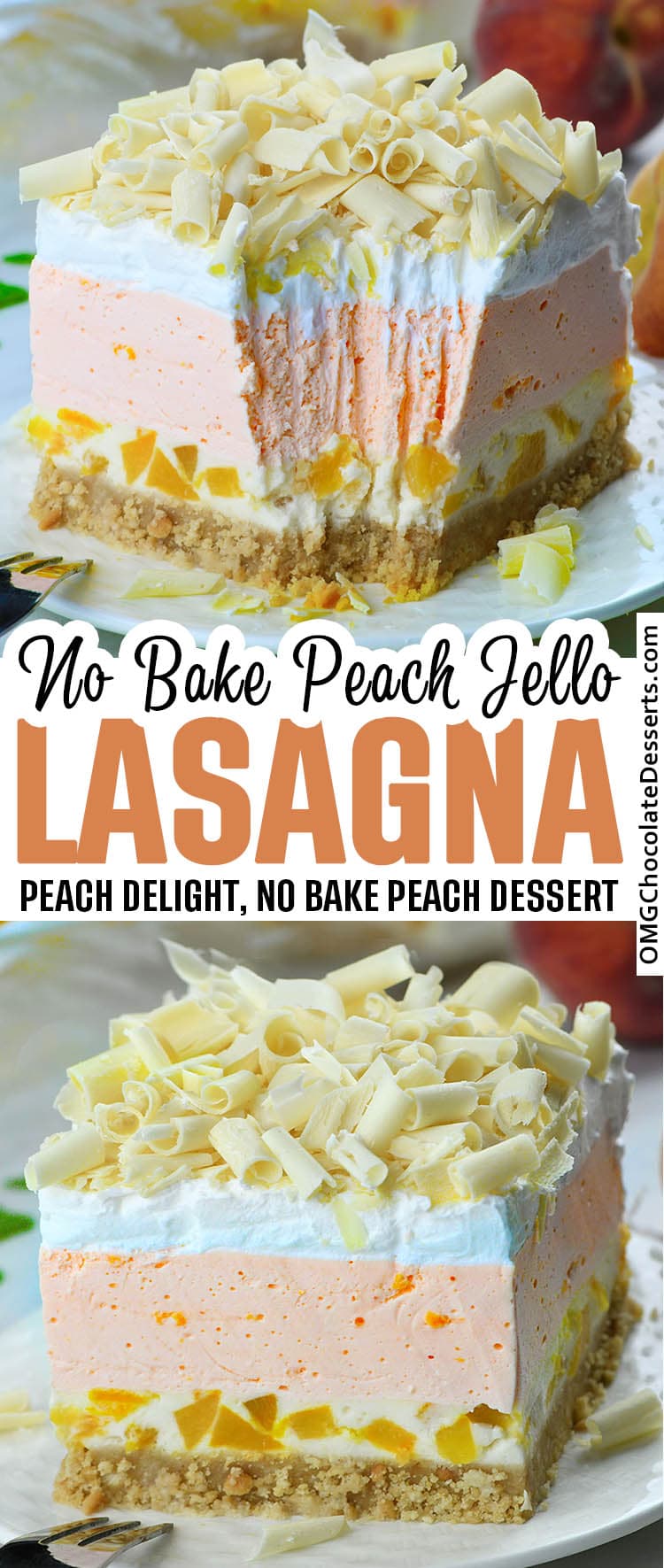 No Bake Peach Jello Lasagna