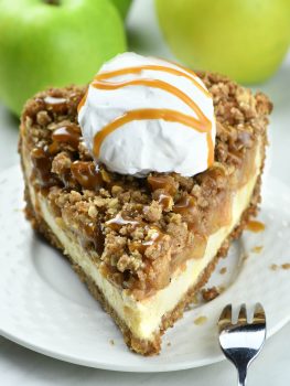 Apple Crisp Cheesecake Pie - OMG Chocolate Desserts