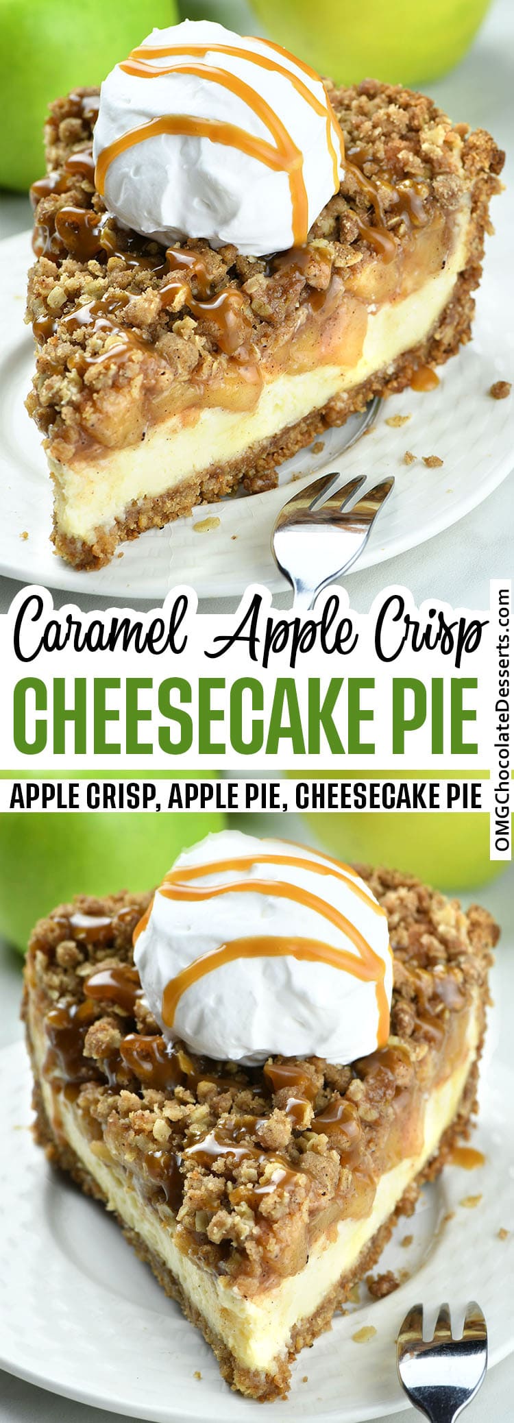 Apple Crisp Cheesecake Pie