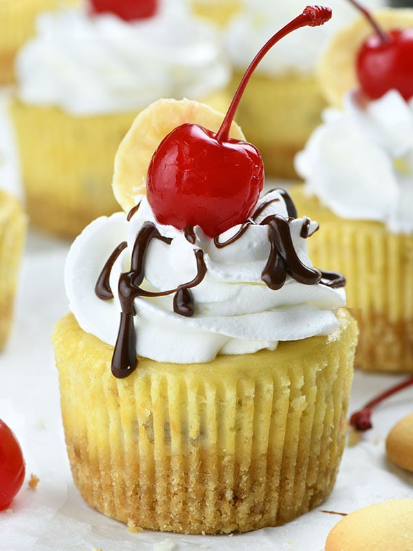 Mini Banana Split Cheesecakes - OMG Chocolate Desserts ...